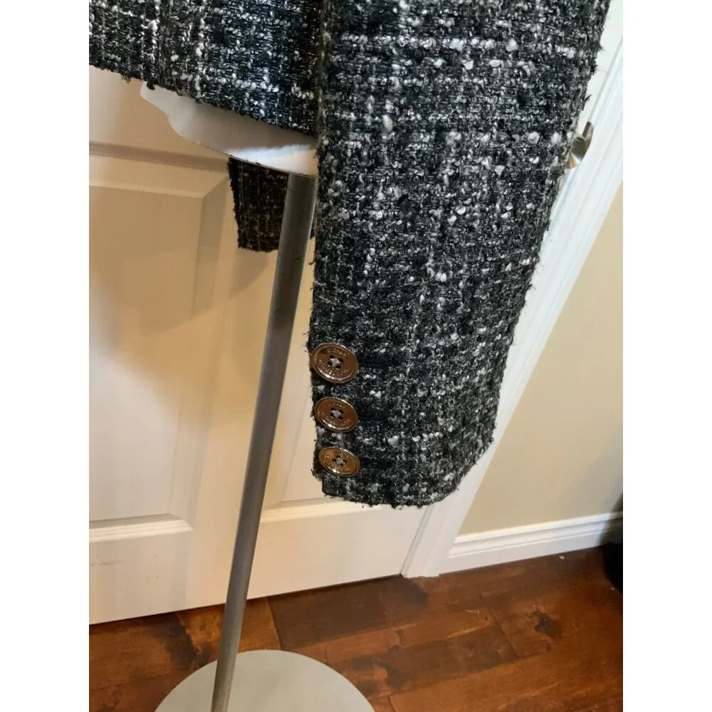 Michael Kors Gray Tweed Zip-Up Jacket, Size 8